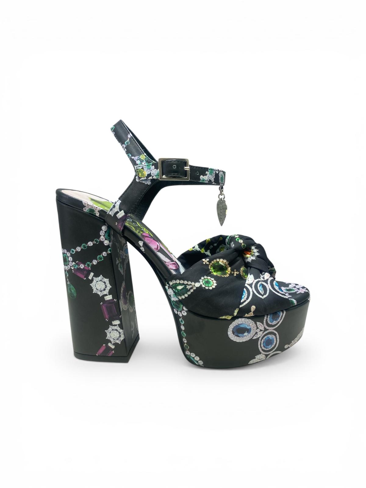 Sandali Tacco Zeppa Donna “JOHN RICHMOND” 23102 B  Pelle Nero