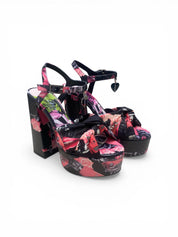 Sandali  Tacco Zeppa Donna “JOHN RICHMOND” 23102 C CASCADING Pelle Nero Multi