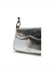 BORSA DONNA “PINKO ” 520 SHOULDER CLASSIC FL PELLE LAMINATO ARGENTO