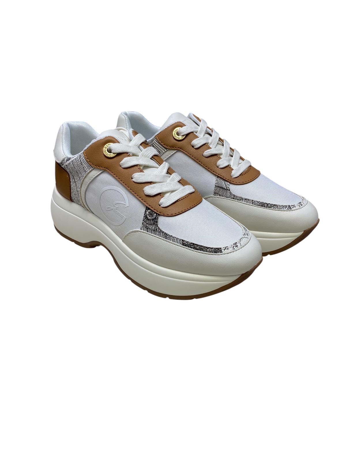 Sneakers Donna "GATTINONI CIRCUS" Dafne Tech QS42 Bianco/Cuoio