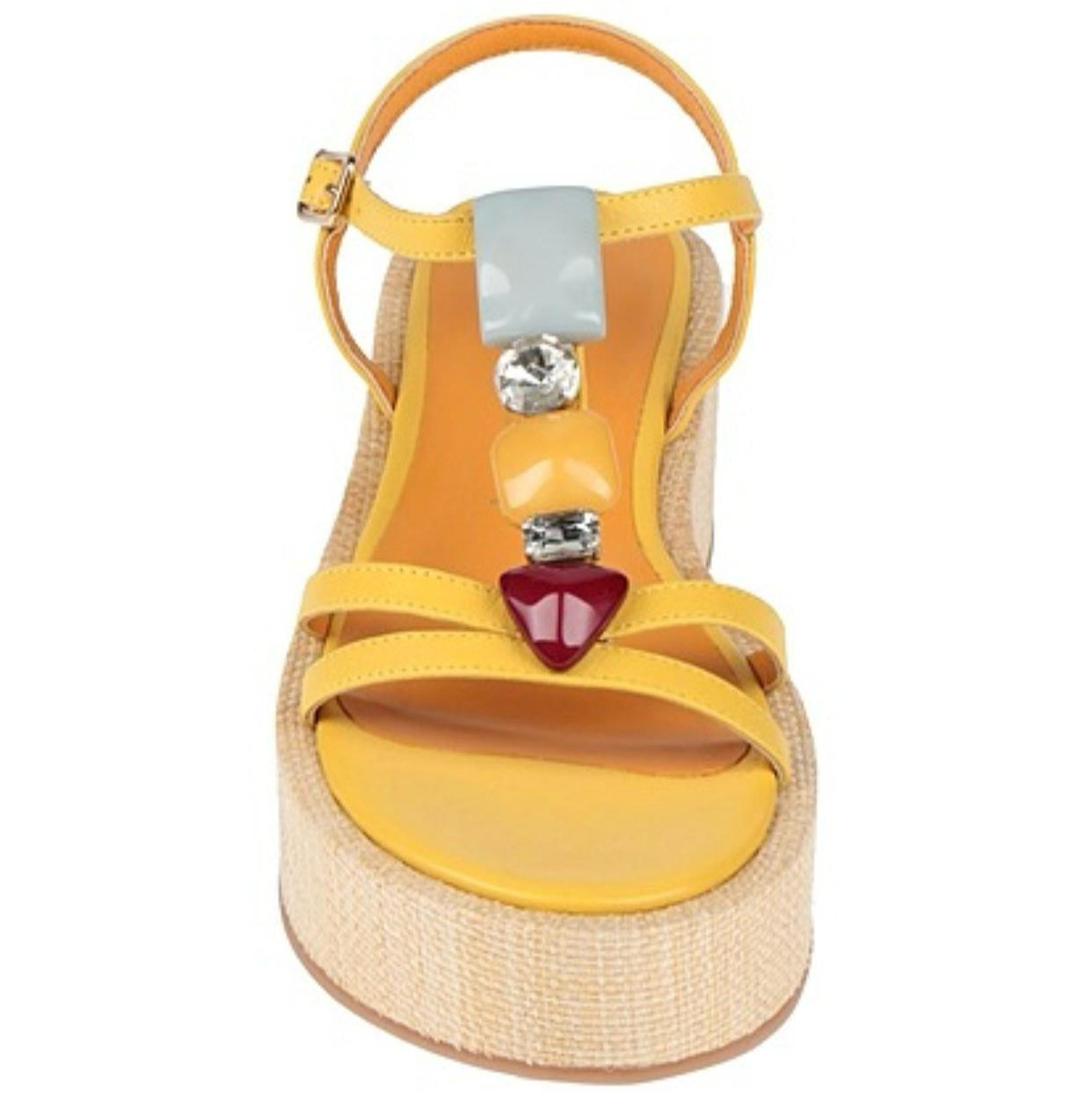 SANDALI ZEPPA DONNA “APEPAZZA ” QUERUBINA PRIMAVERA ESTATE 2025 PELLE GIALLO