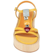 SANDALI ZEPPA DONNA “APEPAZZA ” QUERUBINA PRIMAVERA ESTATE 2025 PELLE GIALLO