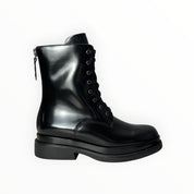 Stivaletti Anfibio Donna “ELVIO ZAN" EC0801X Pelle Abrasivato Nero