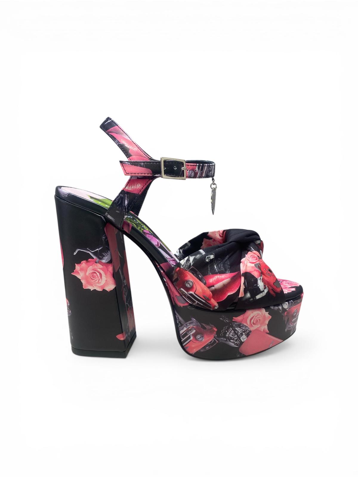 Sandali  Tacco Zeppa Donna “JOHN RICHMOND” 23102 C CASCADING Pelle Nero Multi