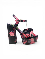 Sandali  Tacco Zeppa Donna “JOHN RICHMOND” 23102 C CASCADING Pelle Nero Multi