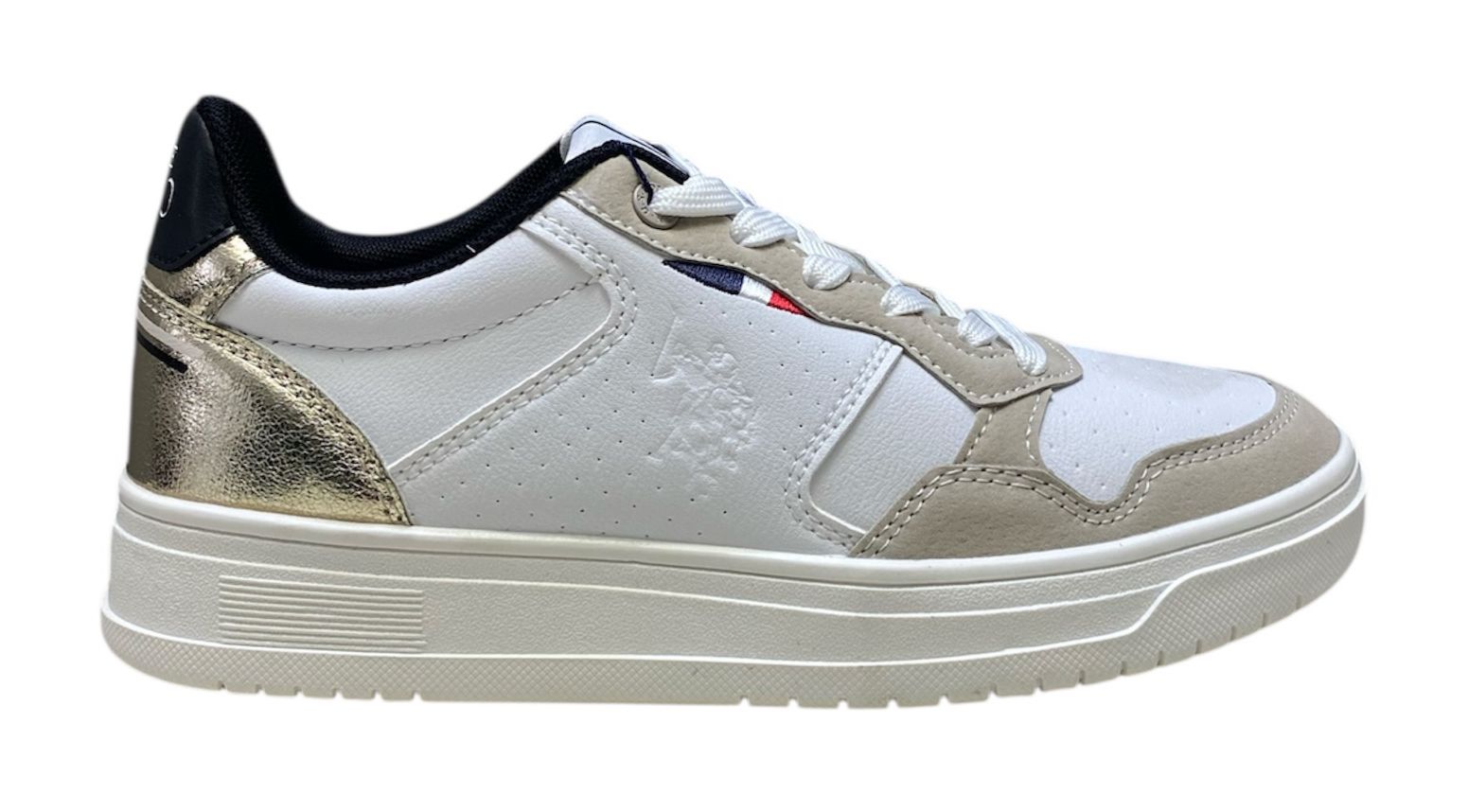 Sneakers Donna "U.S. POLO ASSN.” KOSMO002-WHI-GOL01 Bianco
