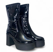 Stivaletti Donna “APEPAZZA" F3PRETTY01/PAT Petra Elasticizzati Vernice Nero