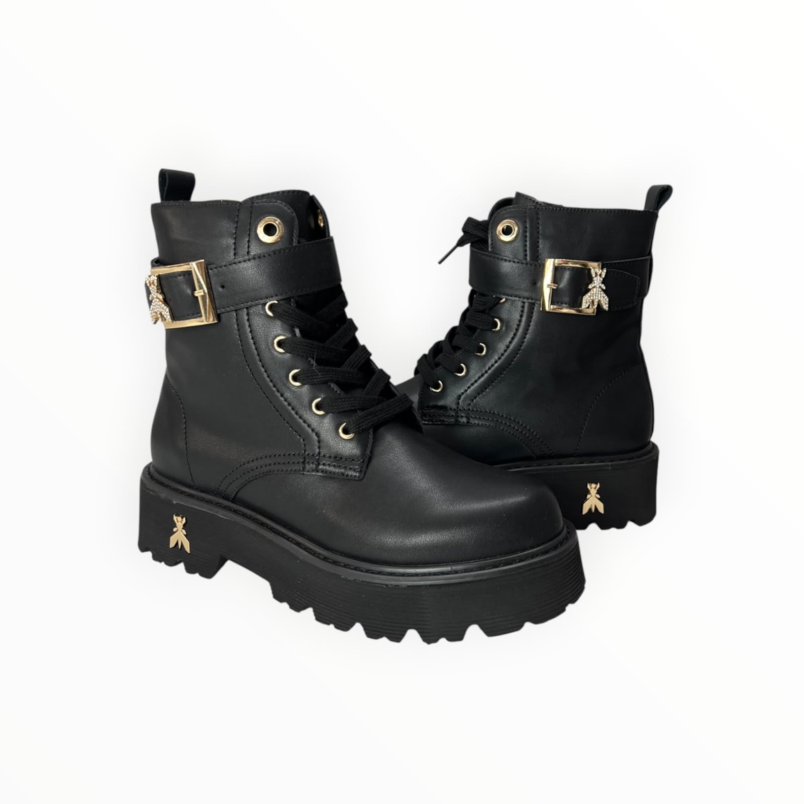 Stivaletti Anfibio Donna “PATRIZIA PEPE" PPJ966 Pelle Nero