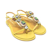 SANDALI DONNA “APEPAZZA ” FEDORA PRIMAVERA ESTATE 2025 PELLE GIALLO