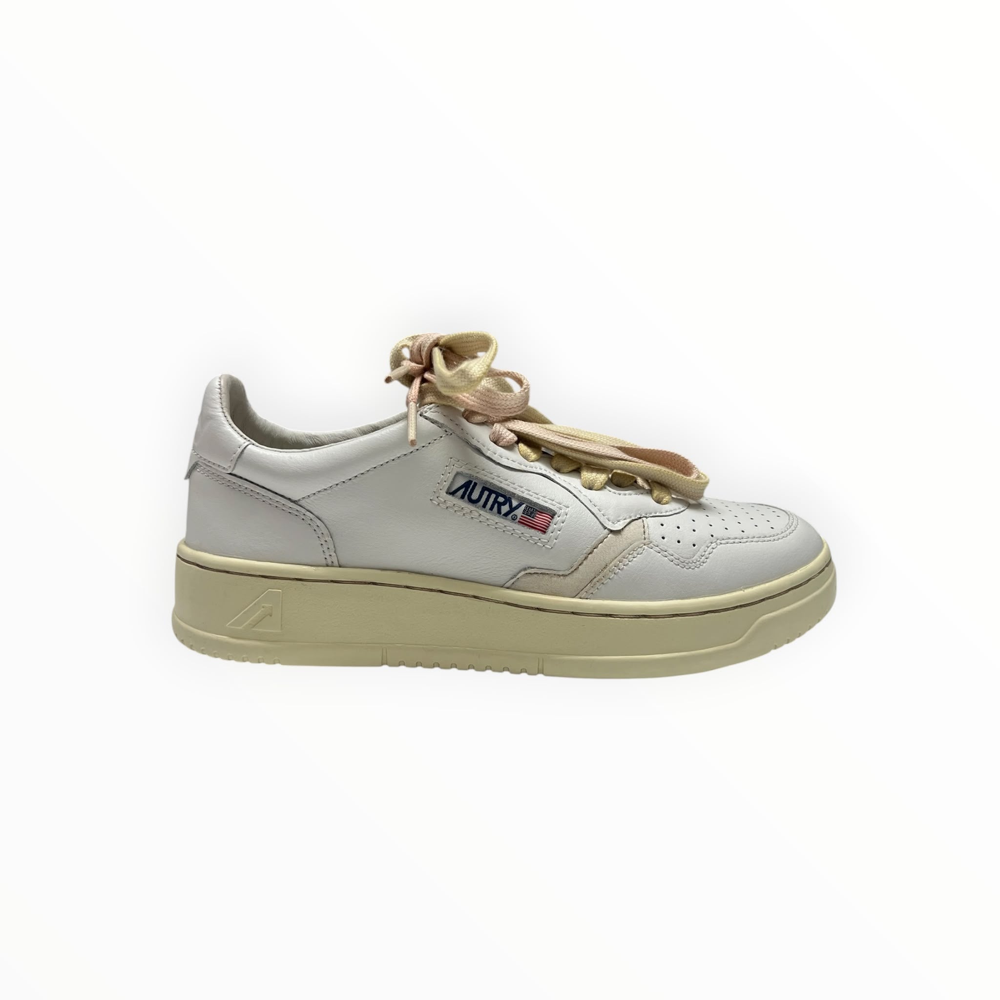 SNEAKERS DONNA “AUTRY” MEDALIST  AULW SK02 VINTAGE  PELLE BIANCO/ROSA