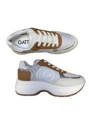 Sneakers Donna "GATTINONI CIRCUS" Dafne Tech QS42 Bianco/Cuoio