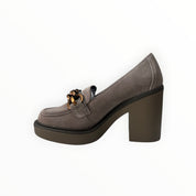 MOCASSINO DONNA “APEPAZZA ” AGNESE F4AMBERO2/SUE CAMOSCIO TAUPE