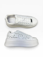 SNEAKERS DONNA “CULT” CLW442500 PEARL LOW PELLE BIANCO