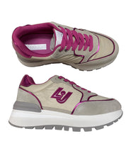 SNEAKERS DONNA “LIU JO” AMAZING 25 S3649 SUEDE/NYLON TAUPE/FUXIA