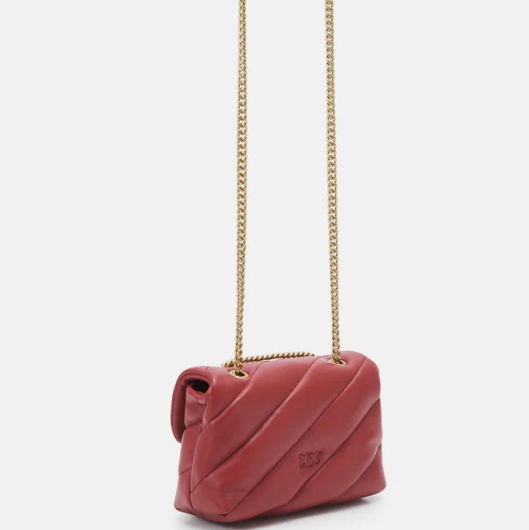 BORSA DONNA “PINKO ” LOVE PUFF MINI CL SHEEP  NAPPA TARAPUNTATA OCRA ROSSO