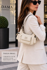 BORSA DONNA “ERMANNO SCERVINO FIRENZE” SMALL HOBO ANNA AVORIO