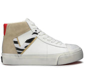 Sneakers Donna “VIRTUS PALESTRE” Rubby Mid Leather/Suede Bianco/Beige-zebra