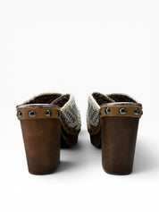 Sandali Tacco Plateau Donna "MOU" MU.HIGHWOODWOLEA WWHSIL  Pelle Bianco/Argento/Beige
