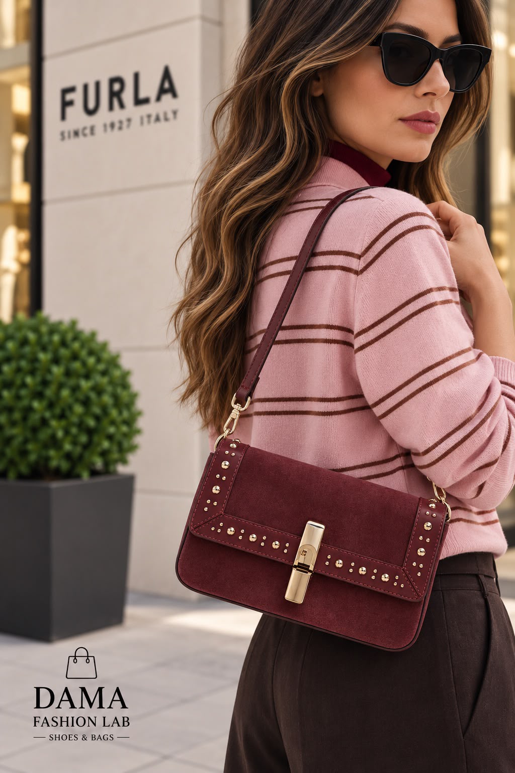 BORSA DONNA “FURLA” FUBTCWW02206PEO IRIDE D CROSSBODY SUEDE+VITELLO BORDEAUX