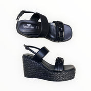 Sandali Zeppa DONNA “BRACCIALINI” BA67  Nero