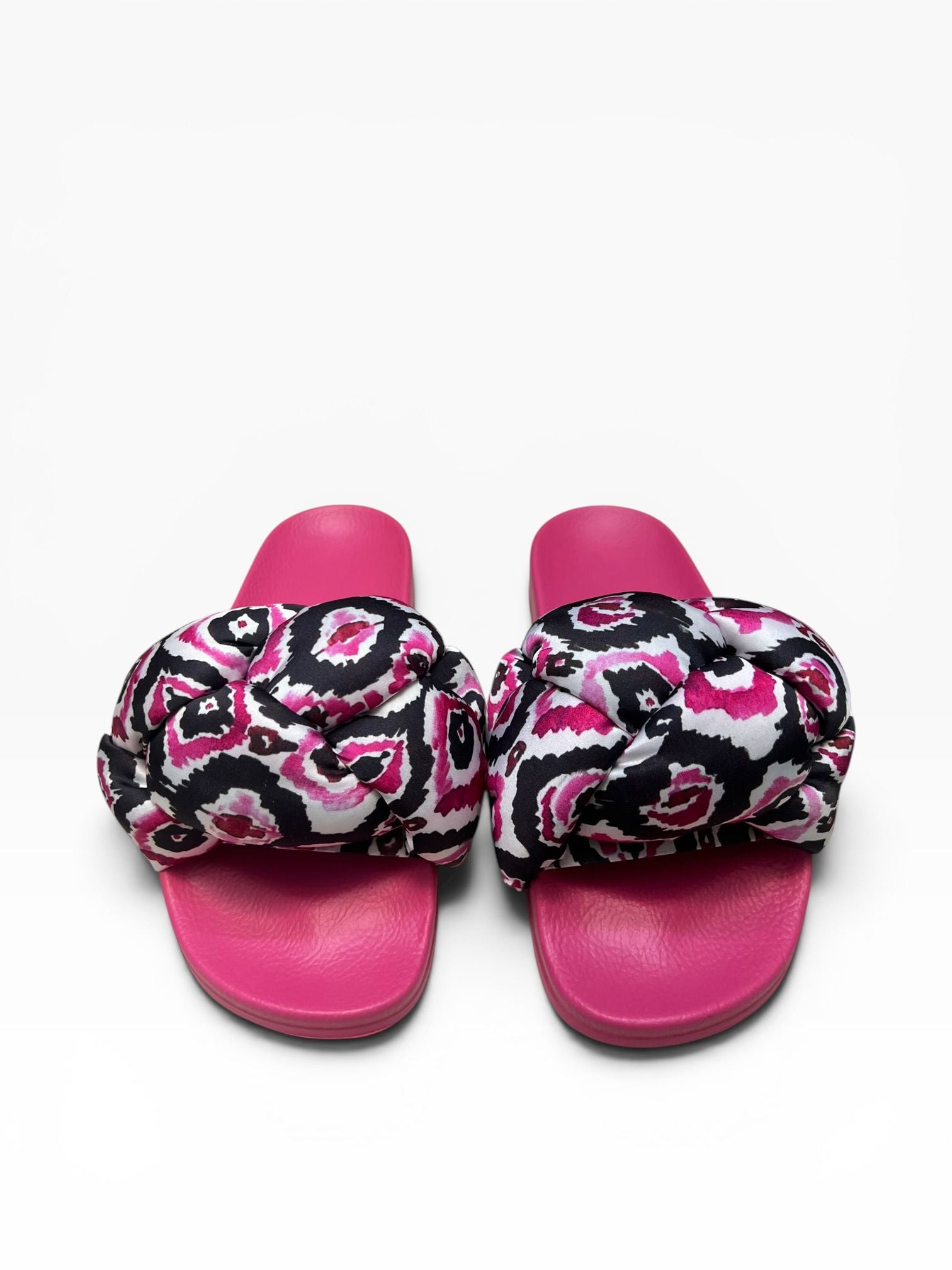 Sandali Ciabatte Donna "LOVE MOSCHINO"JA28312G0IIW210B  Sabotd Pool 25 Foulard Fuxia/Nero