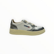 SNEAKERS DONNA “AUTRY” MEDALIST AULW WB44 PELLE BIANCO/ARGENTO METAL