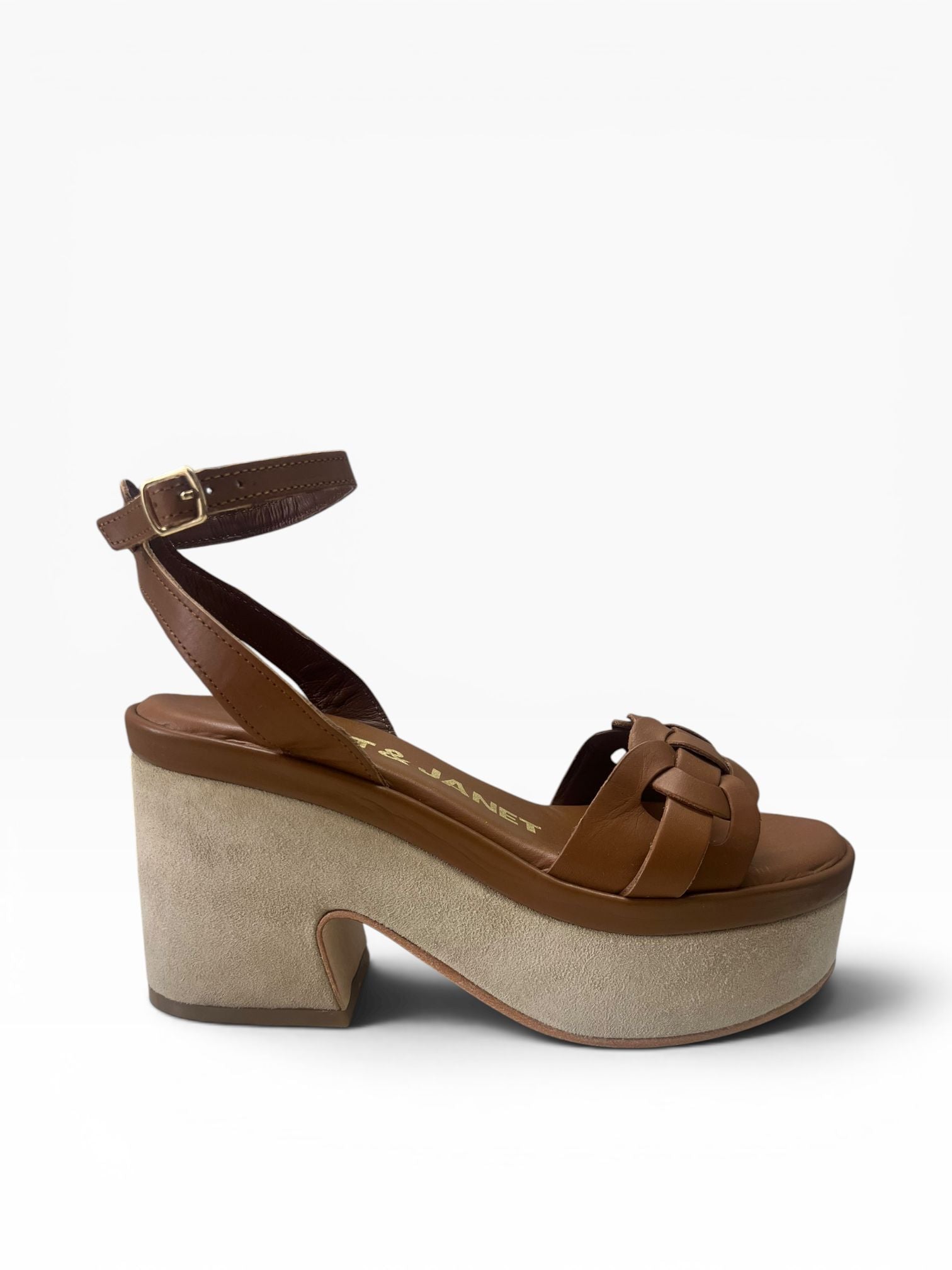 Sandali Donna "JANET & JANET" J-152 CLAIRE Vera Pelle Cuoio