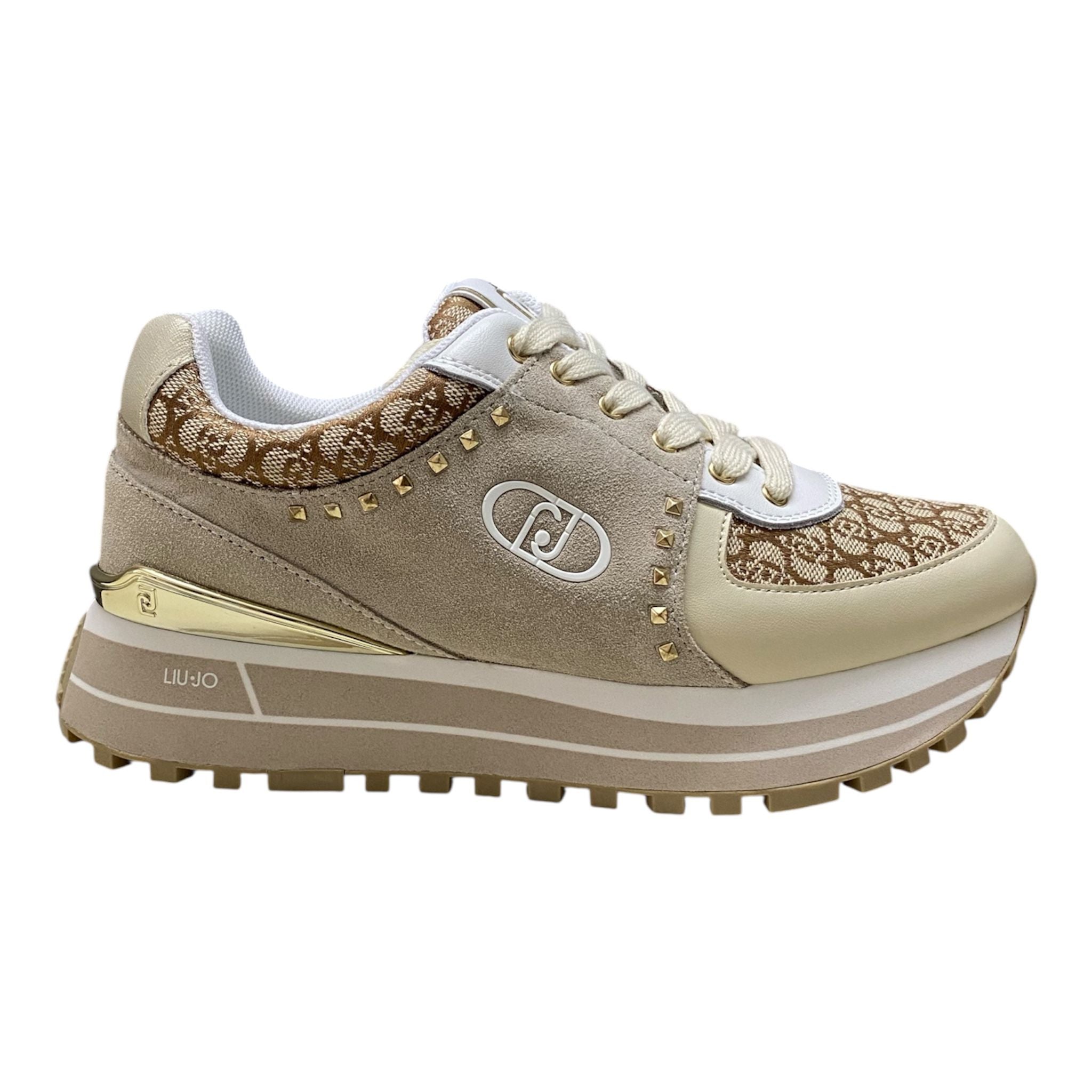 SNEAKERS DONNA “LIU JO” MAXI WONDER 87  S3603 Suede/Jacuard Beige