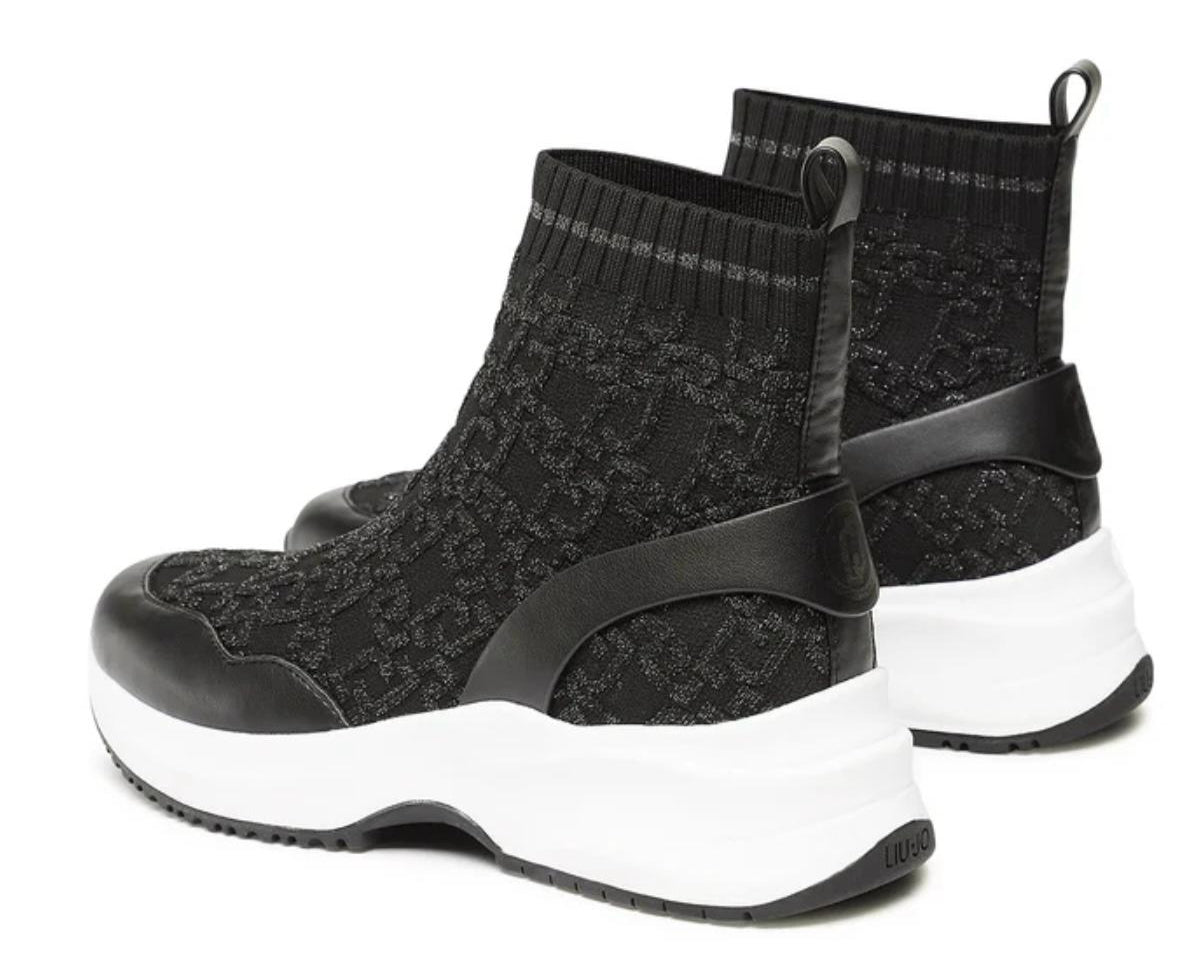 "LIU JO" Lily 16 Sneakers Sock Elastic Donna Primavera Estate 2025  Black BA3083TX262