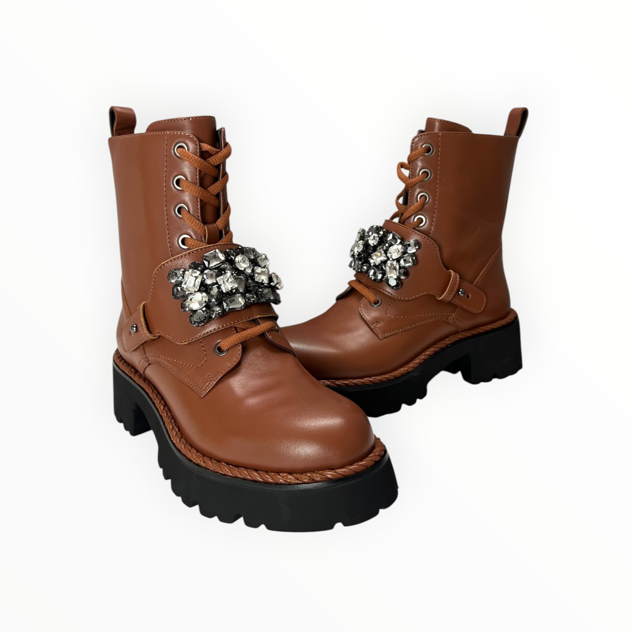 Stivaletti Anfibio Donna “BRUNO PREMI” BI5006X Pelle Cuoio