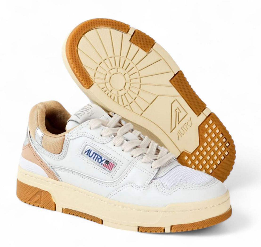 SNEAKERS DONNA “AUTRY” CLC ROLW MM23 PELLE BIANCO/BEIGE