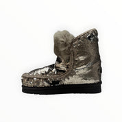 Stivaletti Donna "MOU" MU.FW101015G Eskimo All Sequins Rabbit Fur Trim Metal/Argento