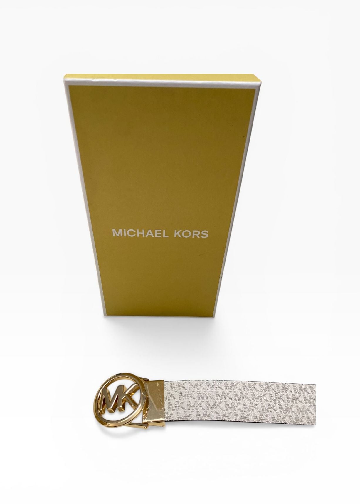 Cintura Donna In Box Regalo “MICHAEL KORS” Belt Box 558732 Vanilla  Luggage