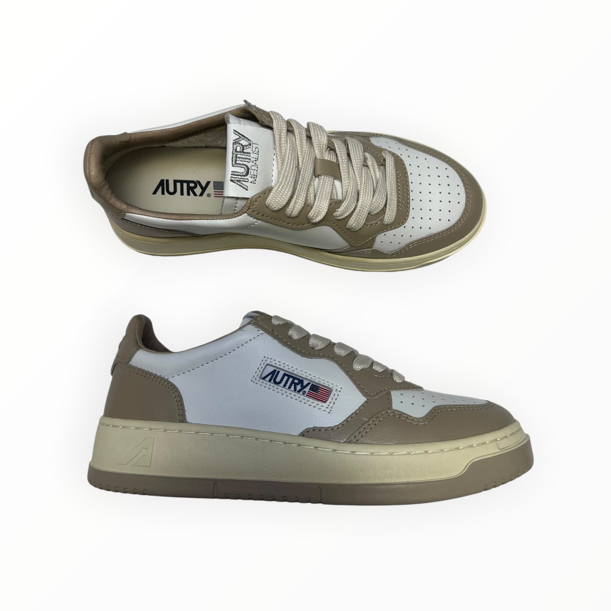 SNEAKERS DONNA “AUTRY” MEDALIST AULW WB51 PELLE BIANCO/TAUPE