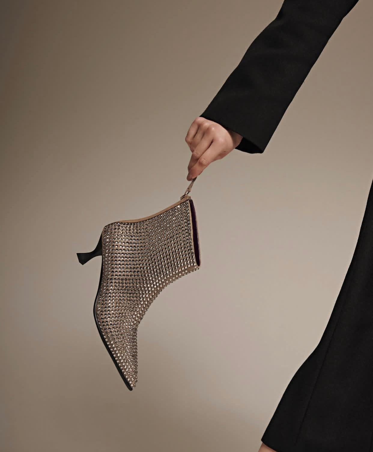 Stivaletti Donna “APEPAZZA" F3SUSAN01/DIA Sibilla Taupe Strass