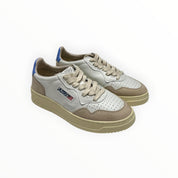 SNEAKERS DONNA “AUTRY” MEDALIST AULW LS55 PELLE BIANCO/LAVAGNA