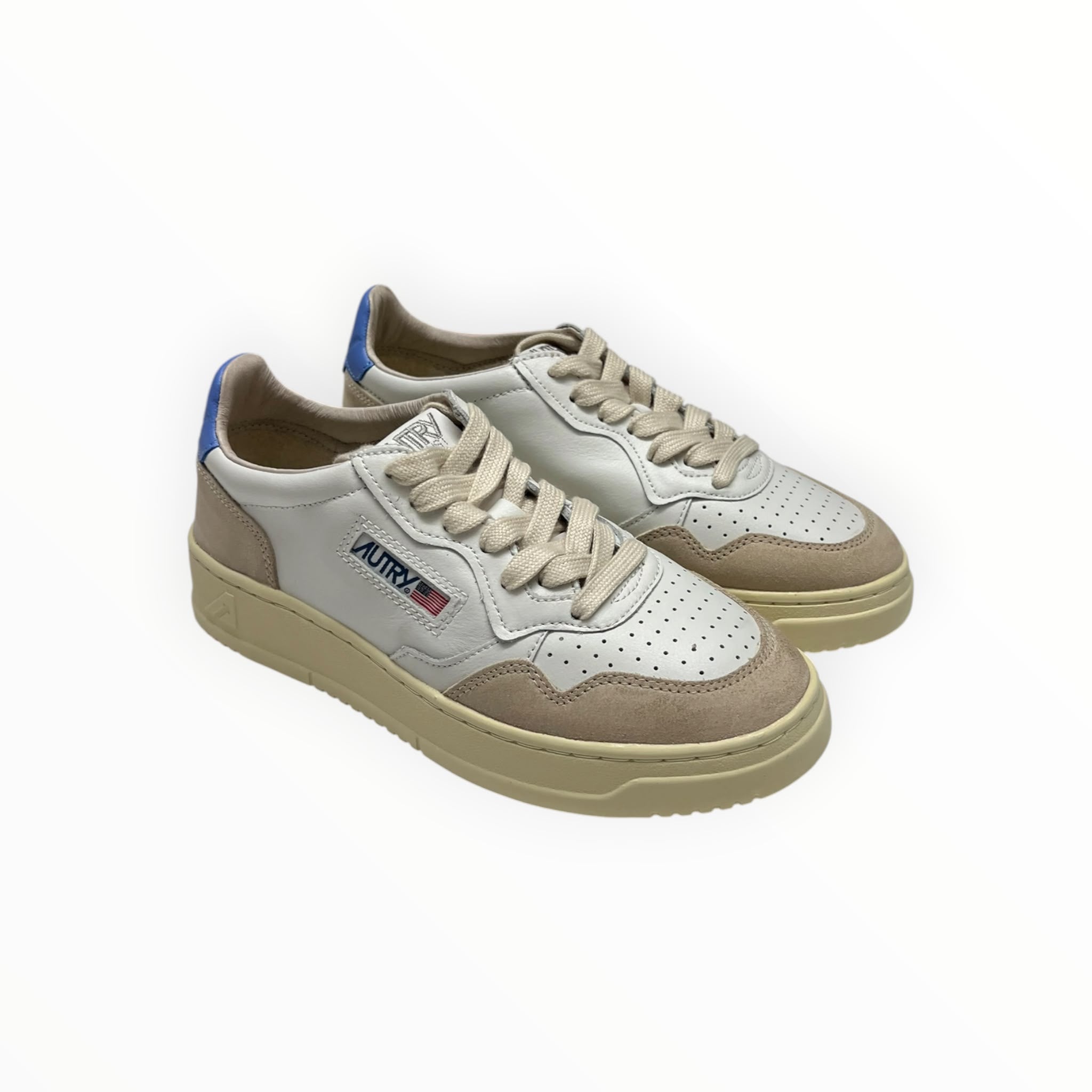 SNEAKERS DONNA “AUTRY” MEDALIST AULW LS55 PELLE BIANCO/LAVAGNA