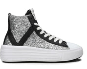 Sneakers Donna “VIRTUS PALESTRE” Venus Glitter/Leather Argento/Nero