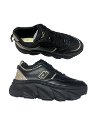 SNEAKERS DONNA “LIU JO” STEFFY 01 S1189 PELLE NERO/ORO