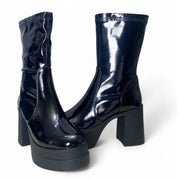 Stivaletti Donna “APEPAZZA" F3PRETTY01/PAT Petra Elasticizzati Vernice Nero