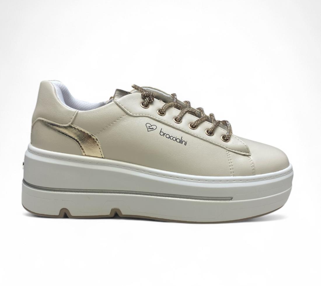 Sneakers Donna "BRACCIALINI" BA142 Beige/Oro