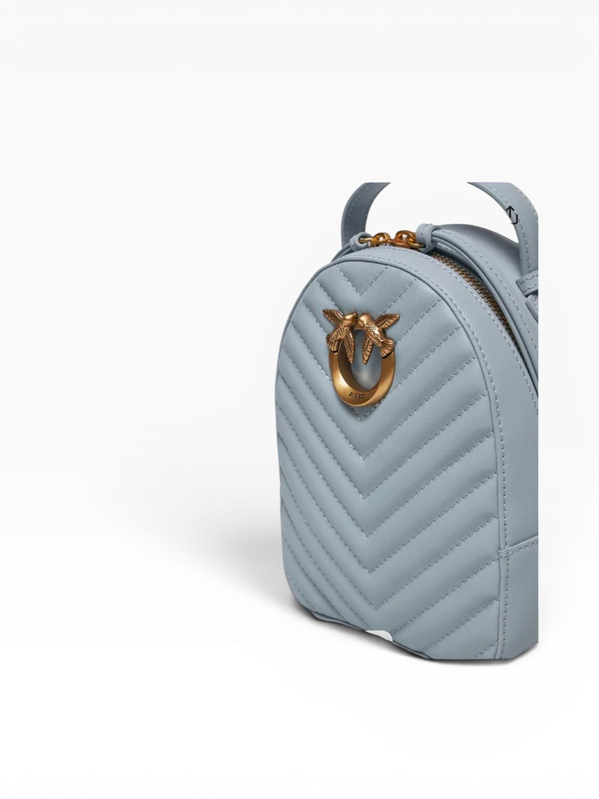 BORSA ZAINO  DONNA “PINKO ” LOVE CLICK MINI BACKPACK E57Q VITELLO LIGHT BLU