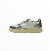 SNEAKERS DONNA “AUTRY” MEDALIST AULW WB44 PELLE BIANCO/ARGENTO METAL