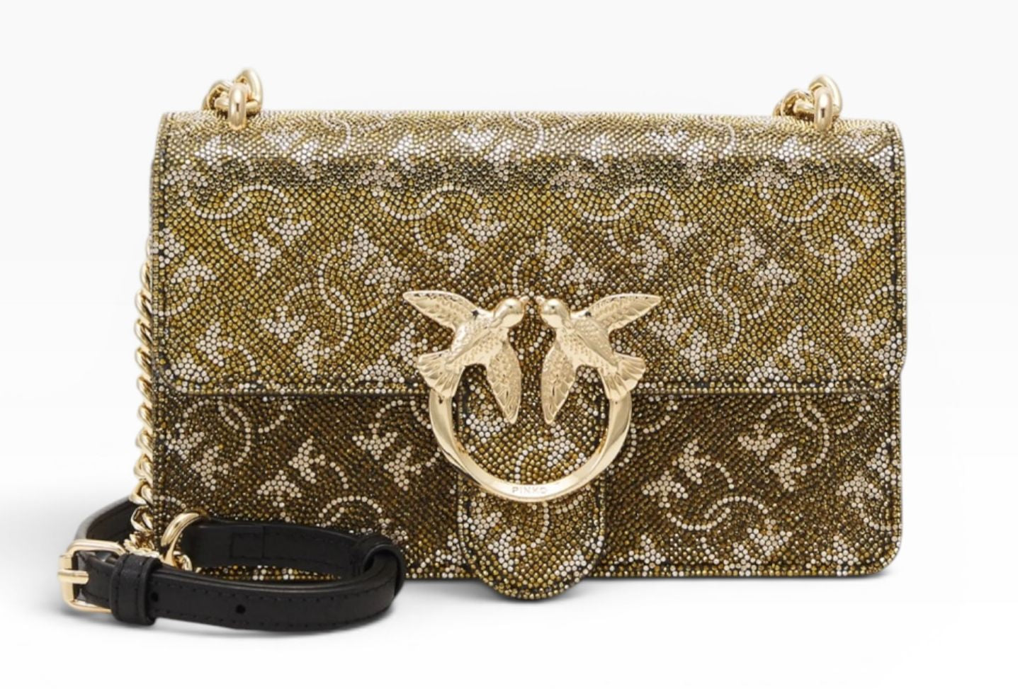 BORSA DONNA “PINKO ” LOVE ONE MINI LIGHT CL MONOGRAM FULL LH3Y BRONZO/ORO