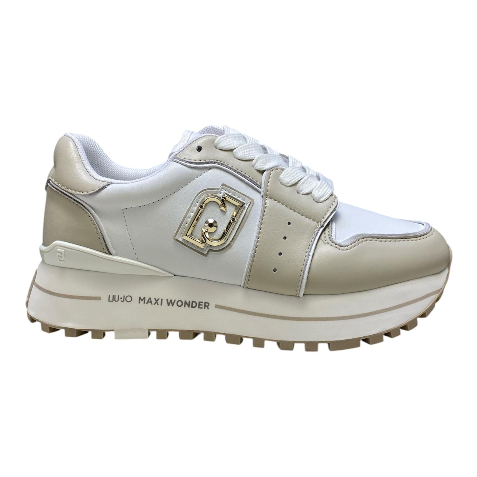 SNEAKERS DONNA “LIU JO” MAXI WONDER 85  S1090 Pelle Bianco/Beige