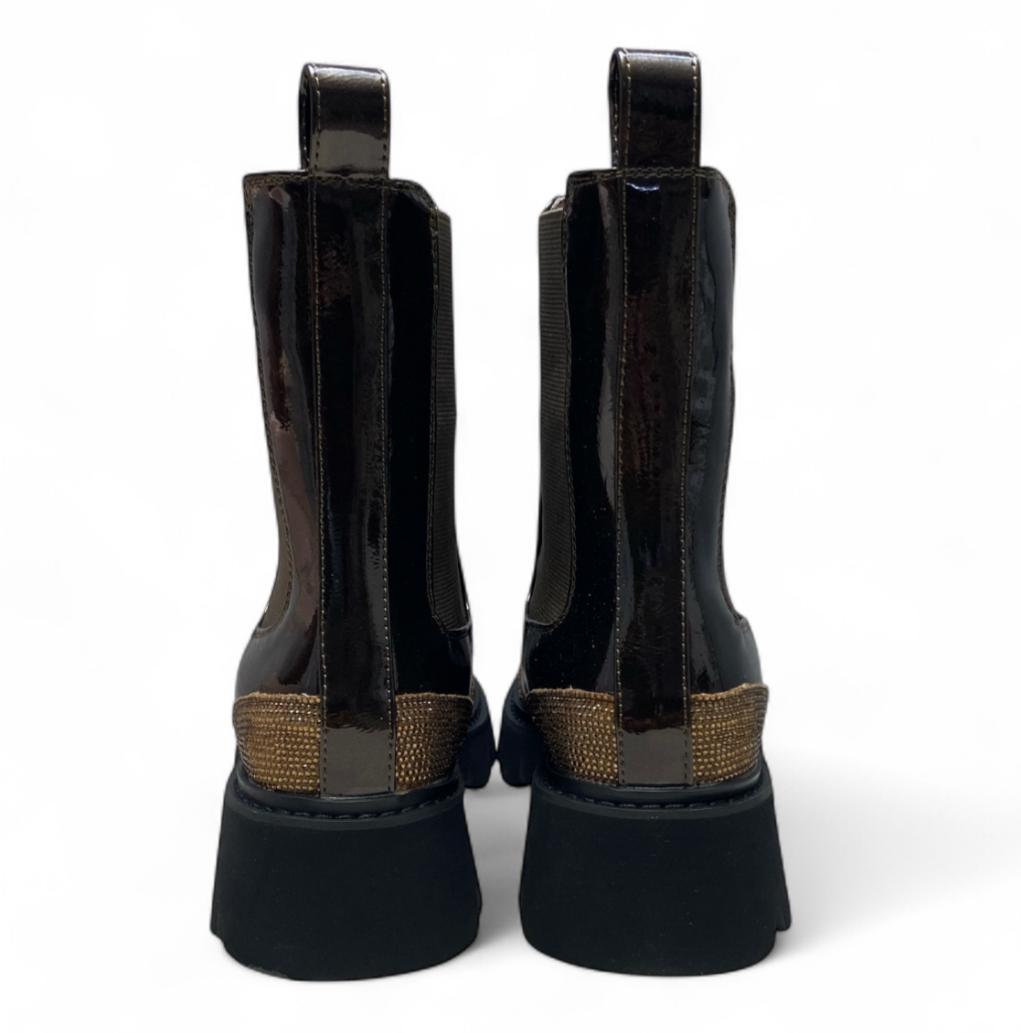 Stivaletti Beatles Donna “BRACCIALINI” L41  Vernice Bronzo/Oro