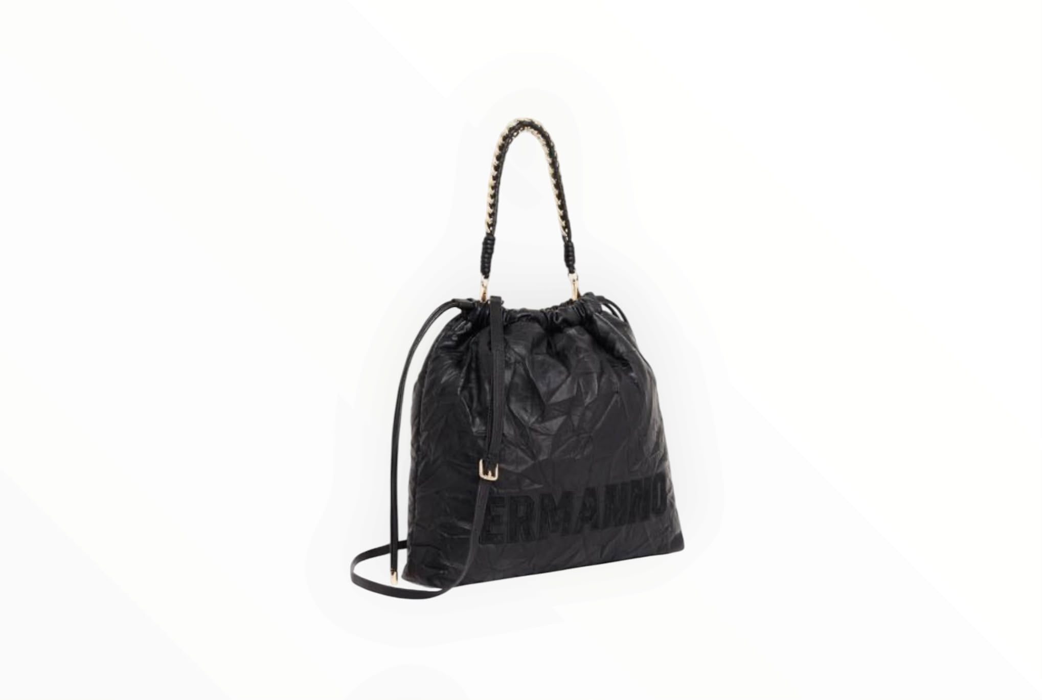 BORSA DONNA “ERMANNO SCERVINO FIRENZE” HOBO SPENCER EMBROIDERY NERO