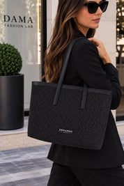 BORSA DONNA “ERMANNO SCERVINO FIRENZE”  TOTE TERRA STRAW NERO