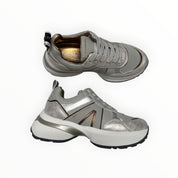 SNEAKERS DONNA “ALEXANDER SMITH” VICTORIA VIW 1142 LYS PELLE GRIGIO/ARGENTO METAL