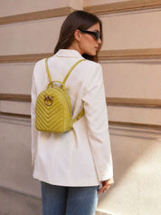 BORSA ZAINO DONNA “PINKO ” LOVE CLICK MINI BACKPACK T59Q VITELLO NAPPATO VERDE LIME